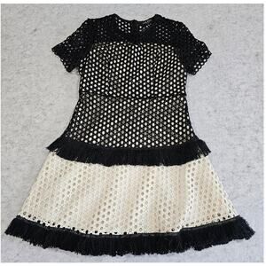 Few Moda New York Dress, Alexis Cinthia Style, Fringe Hem Net Mini, Pretty, Sz M